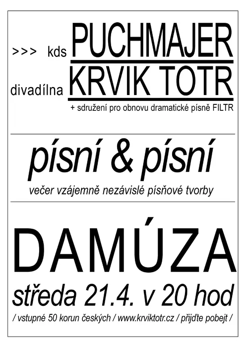 Plakát: "písní & písní"