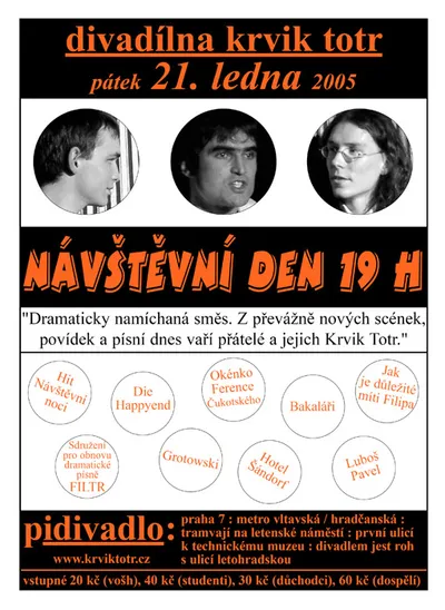 Návštěvní den 19h: plakát vystoupení v Pidivadle