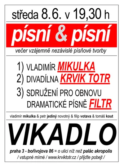 písní & písní:: plakát koncertu ve Vikadle