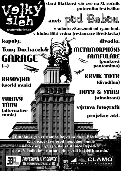 Velký šleh na Břetislavce:: plakát festivalu, kde hrál Filtr v rámci Krvik Totr