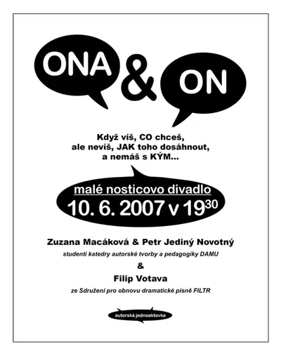 Ona & On:: plakát představení