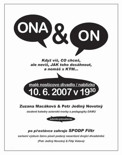 Rarita:: ještě týden před představením měl Filtr hrát až jako bonus večera, na což také zval plakát
