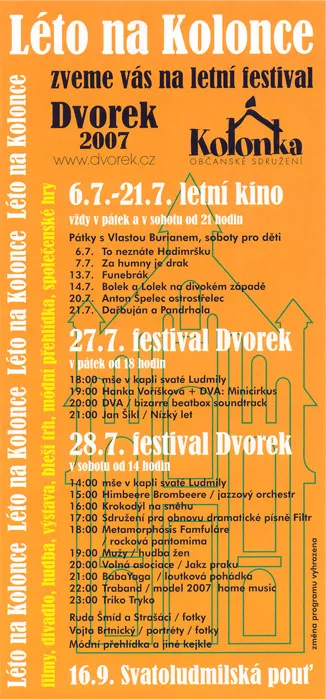 Léto na Kolonce:: plakát na Dvorek